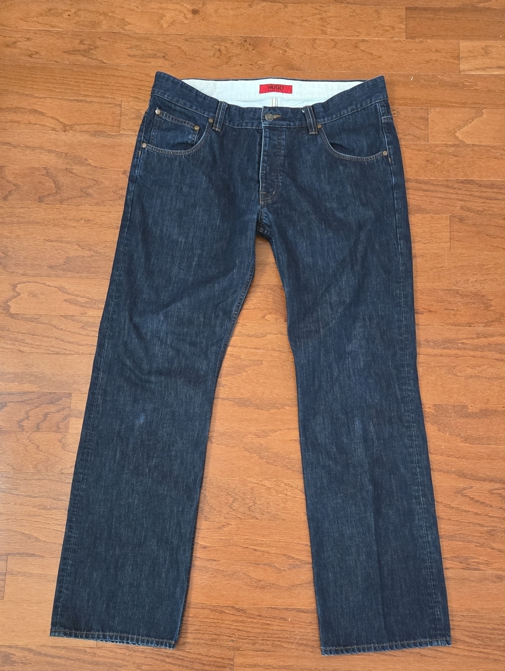 HUGO Boss Red Label Mens Straight-Leg Jeans Dark Wash 38x34